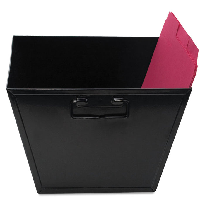 Steel File and Storage Bin, Letter Files, 12.13" x 11.25" x 7.38", Black