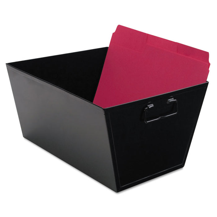 Steel File and Storage Bin, Letter Files, 12.13" x 11.25" x 7.38", Black
