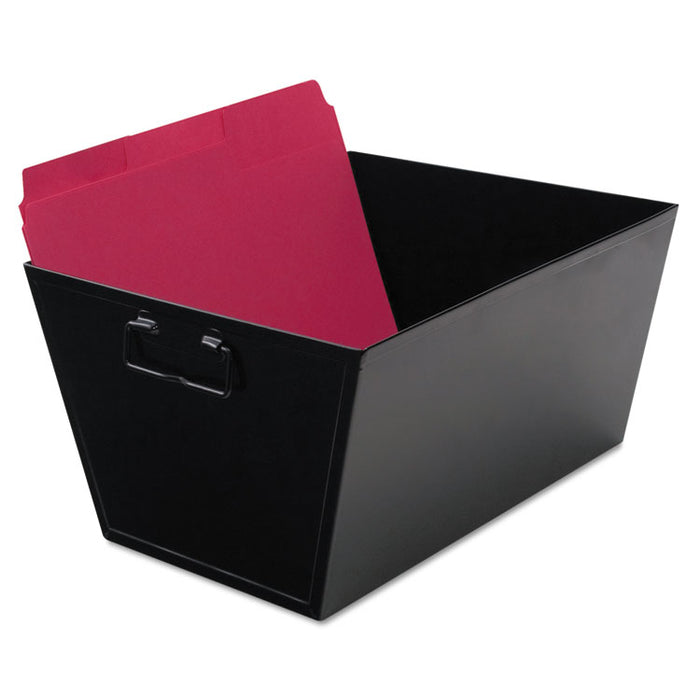 Steel File and Storage Bin, Letter Files, 12.13" x 11.25" x 7.38", Black
