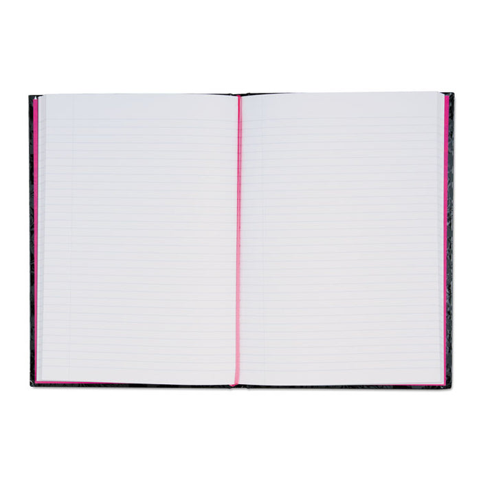 Notebook, Medium/College Rule, Black/Pink/Floral Cover, 11.68 x 8.25, 96 Sheets