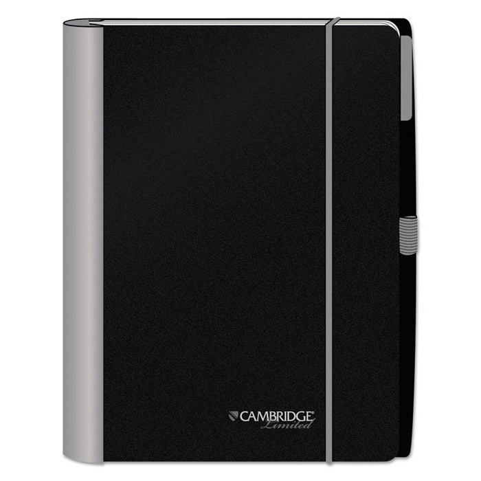 Accents Notebook, Wide/Legal Rule, Black/Silver Cover, 11 x 8.88, 100 Sheets