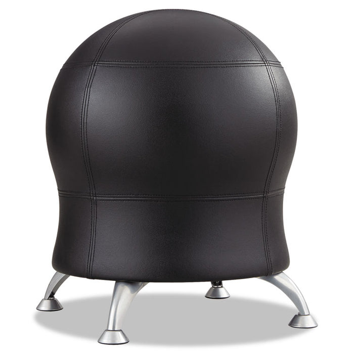 Zenergy Ball Chair, Black Seat/Black Back, Silver Base