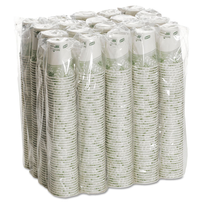 EcoSmart Hot Cups, Paper w/PLA Lining, Viridian, 8oz, 1000/Carton