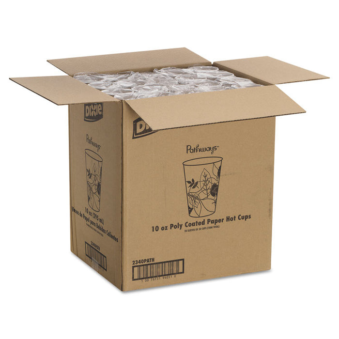 Pathways Paper Hot Cups, 10 oz, 50 Sleeve, 20 Sleeves/Carton