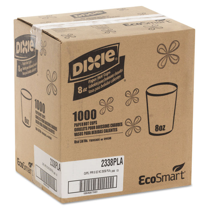 EcoSmart Hot Cups, Paper w/PLA Lining, Viridian, 8oz, 1000/Carton