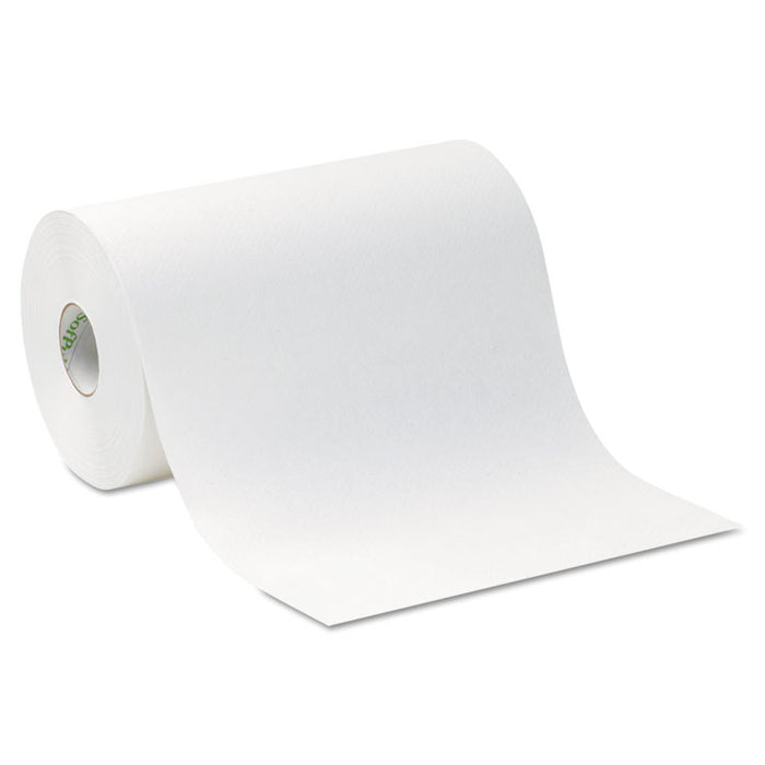 Hardwound Paper Towel Roll, Nonperforated, 9 x 400ft, White, 6 Rolls/Carton