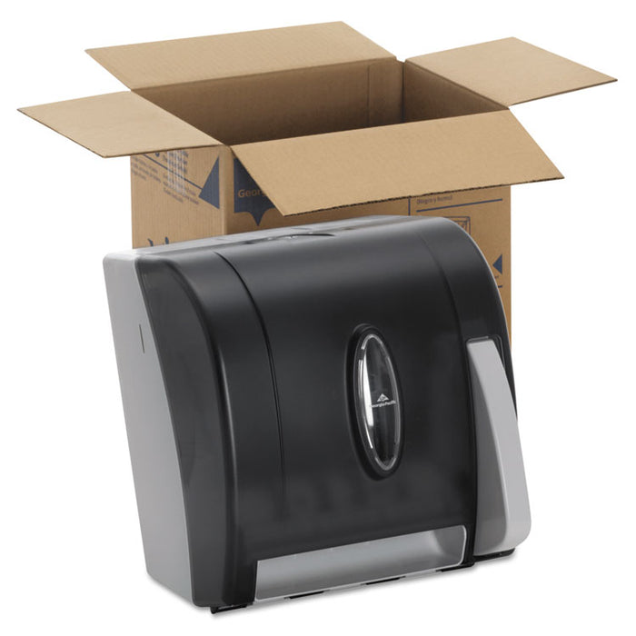 Hygienic Push-Paddle Roll Towel Dispenser, Translucent Smoke