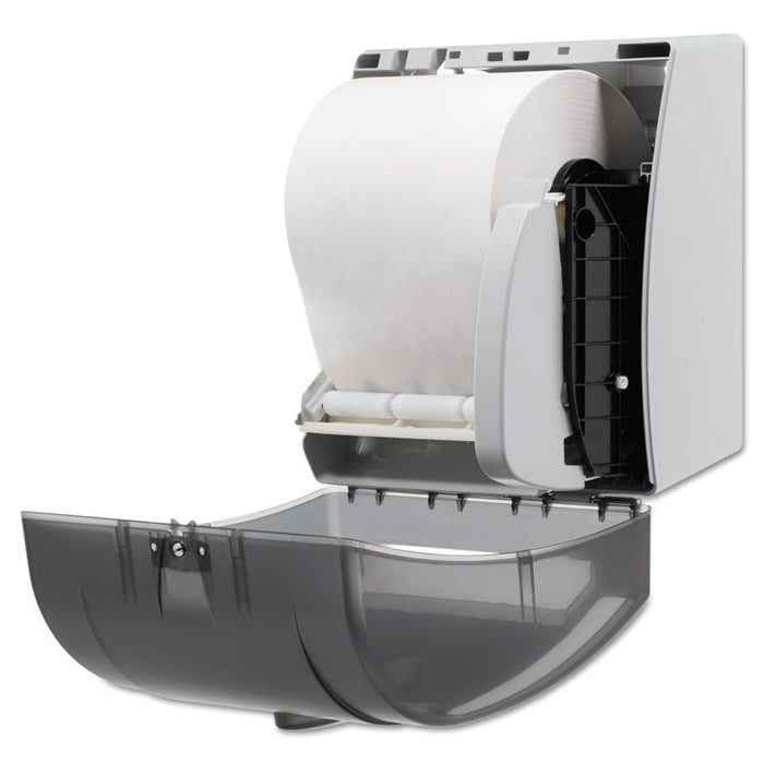 Hygienic Push-Paddle Roll Towel Dispenser, Translucent Smoke