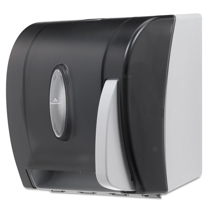 Hygienic Push-Paddle Roll Towel Dispenser, Translucent Smoke