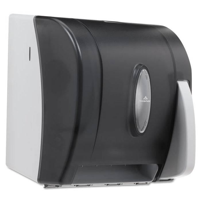 Hygienic Push-Paddle Roll Towel Dispenser, Translucent Smoke