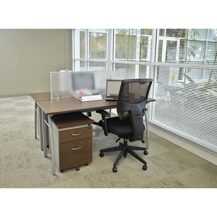 Trento Line Rectangular Desk, 47.25w x 23.63d x 29.5h, Mocha/Gray