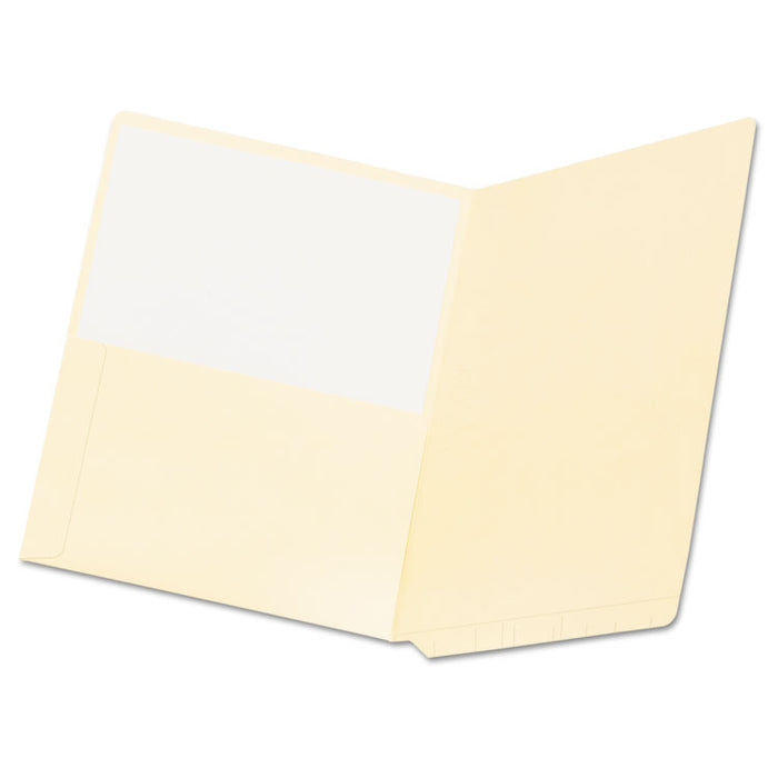 Manila End Tab Pocket Folder, Straight Tabs, Letter Size, Manila, 50/Box