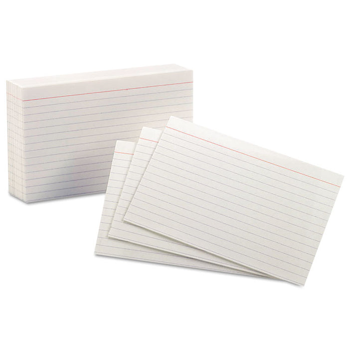 Ruled Index Cards, 4 x 6, White, 100/Pack