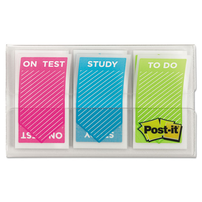 Study Memo Page Flags with Message, Assorted Bright Colors, 1", 60/Pack