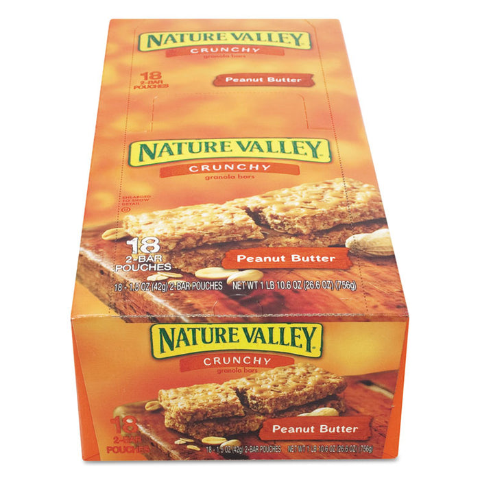 Granola Bars, Peanut Butter Cereal, 1.5 oz Bar, 18/Box