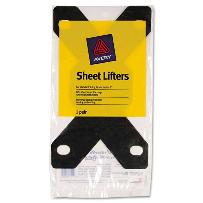 Triangle Shaped Sheet Lifter for Three-Ring Binder, Black, 2/Pack