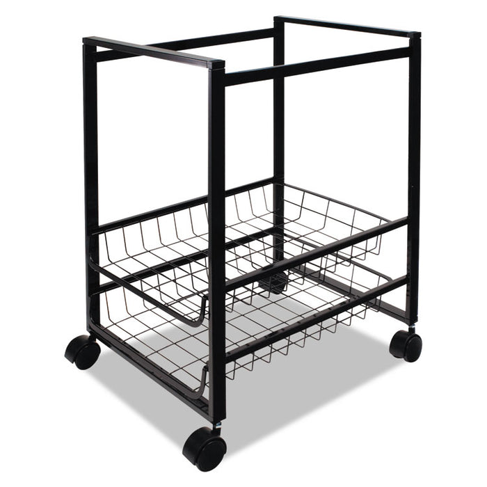 Mobile File Cart w/Sliding Baskets, 12.88w x 15d x 21.13h, Black