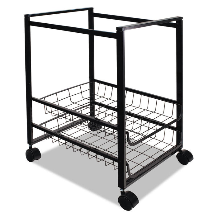 Mobile File Cart w/Sliding Baskets, 12.88w x 15d x 21.13h, Black