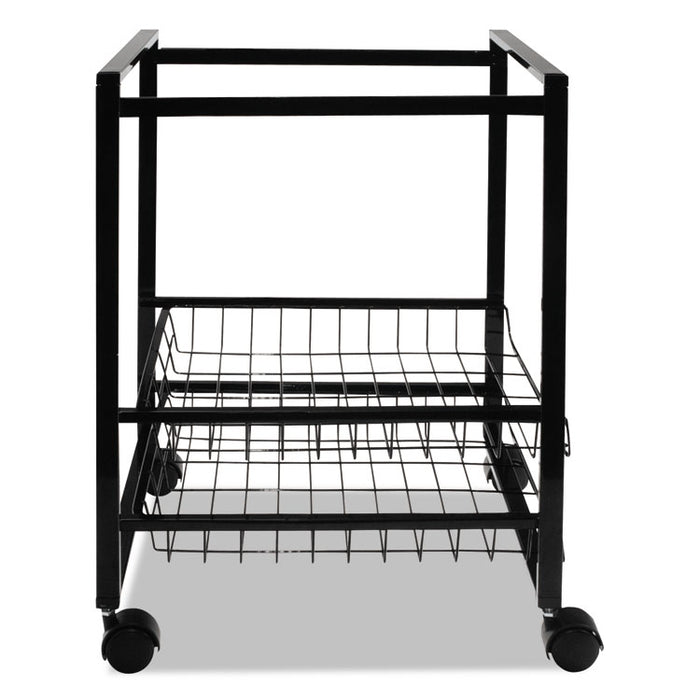 Mobile File Cart w/Sliding Baskets, 12.88w x 15d x 21.13h, Black