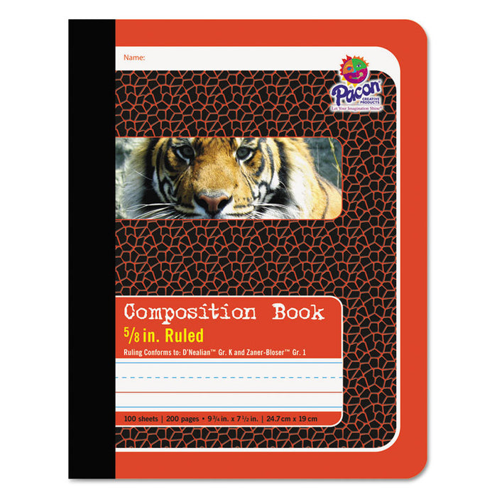 Composition Book, Pitman Rule, Red Cover, 9.75 x 7.5, 100 Sheets