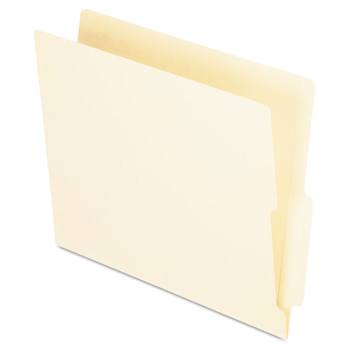 Manila End Tab Folders, 9.5" High Front, Straight 2-Ply Tabs, Legal Size, Manila, 100/Box