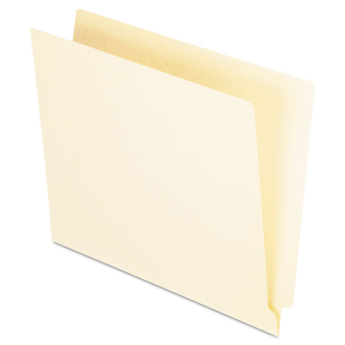 Manila End Tab Folders, 9.5" High Front, Straight 1-Ply Tabs, Letter Size, Manila, 100/Box