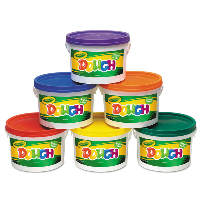 Modeling Dough Bucket, 3 lbs, Assorted Colors, 6 Buckets/Set