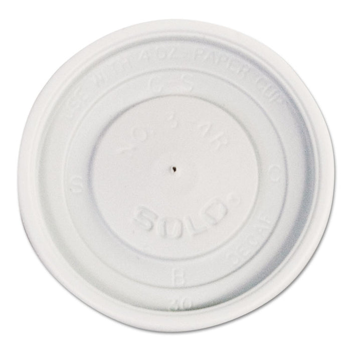 Polystyrene Vented Hot Cup Lids, 4oz Cups, White, 100/Pack, 10 Packs/Carton