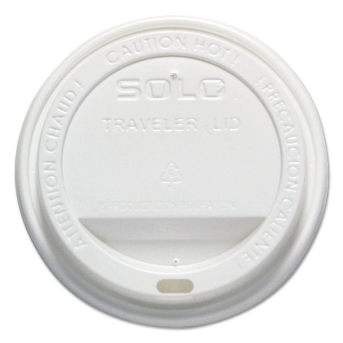 Traveler Cappuccino Style Dome Lid, 12-16oz Hot Cups, White, 50/Pack, 6 Packs/Carton