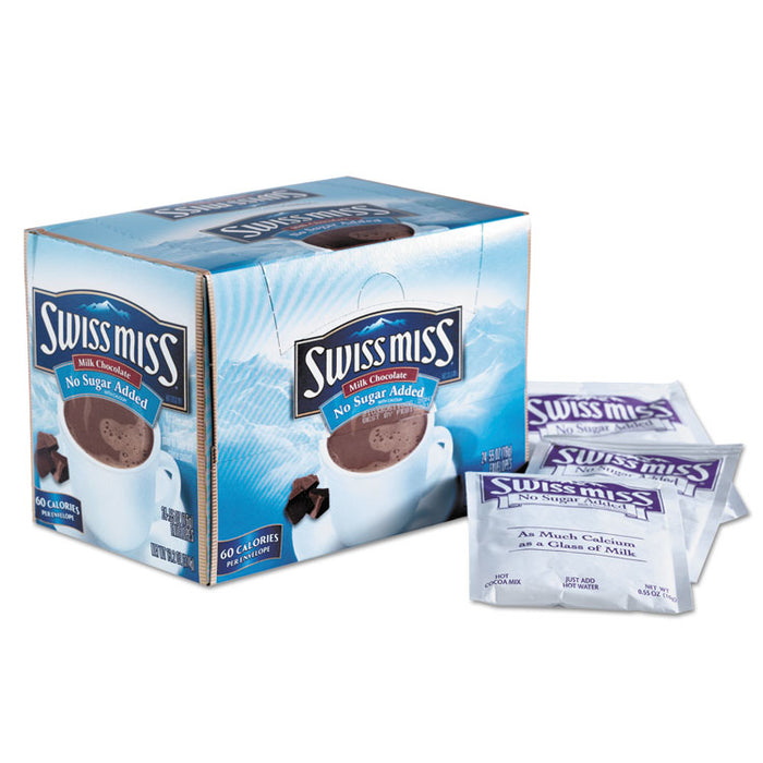 Hot Cocoa Mix, No Sugar Added, 24 Packets/Box