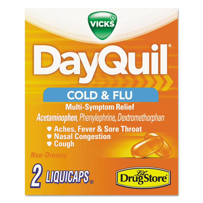 Severe Cold & Flu Caplets, Daytime, Refill Pack, 2 Caplets/Packet, 20 Packs/Box