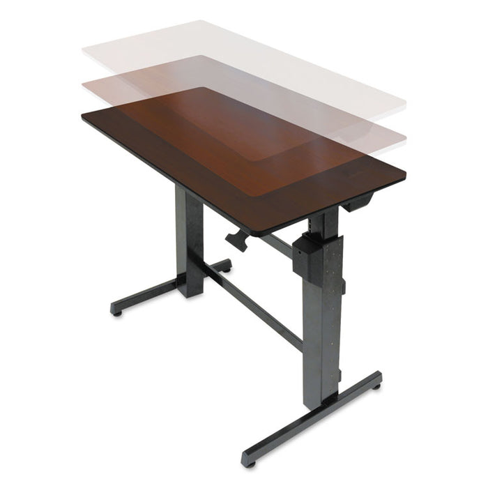WorkFit D Sit-Stand Workstation, 47.63w x 23.5d x 50.63h, Walnut/Black