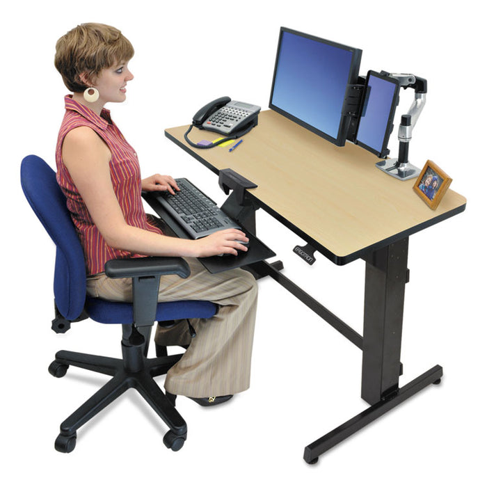 WorkFit D Sit-Stand Workstation, 47.63w x 23.5d x 50.63h, Birch/Black