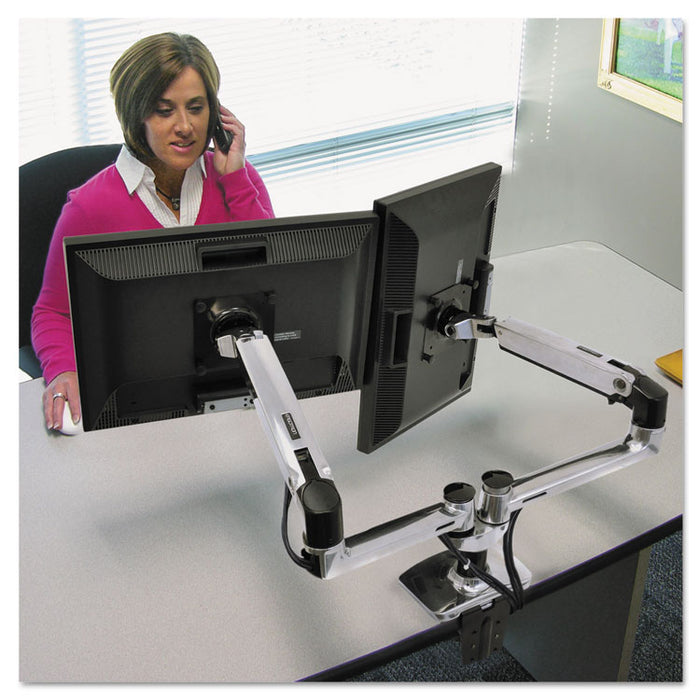 LX Dual Side-by-Side Arm for WorkFit-D Sit-Stand Desk, 21.4w x 25.6d x 20.9h