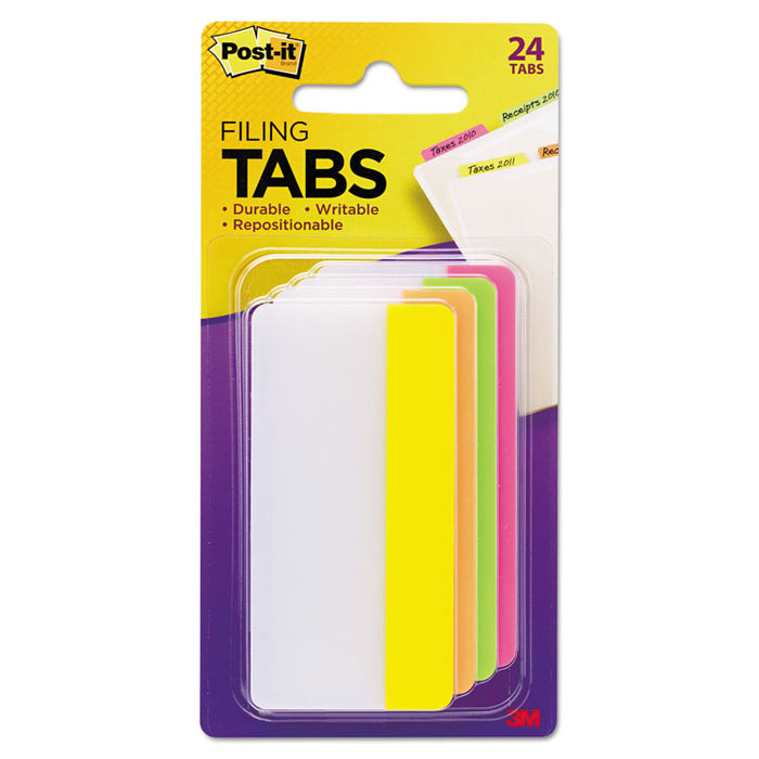 2" and 3" Tabs, 1/3-Cut Tabs, Assorted Brights, 3" Wide, 24/Pack