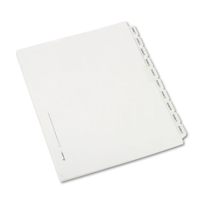 Preprinted Legal Exhibit Side Tab Index Dividers, Allstate Style, 26-Tab, Exhibit A to Exhibit Z, 11 x 8.5, White, 1 Set