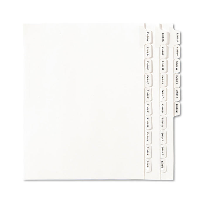 Preprinted Legal Exhibit Side Tab Index Dividers, Allstate Style, 26-Tab, Exhibit A to Exhibit Z, 11 x 8.5, White, 1 Set