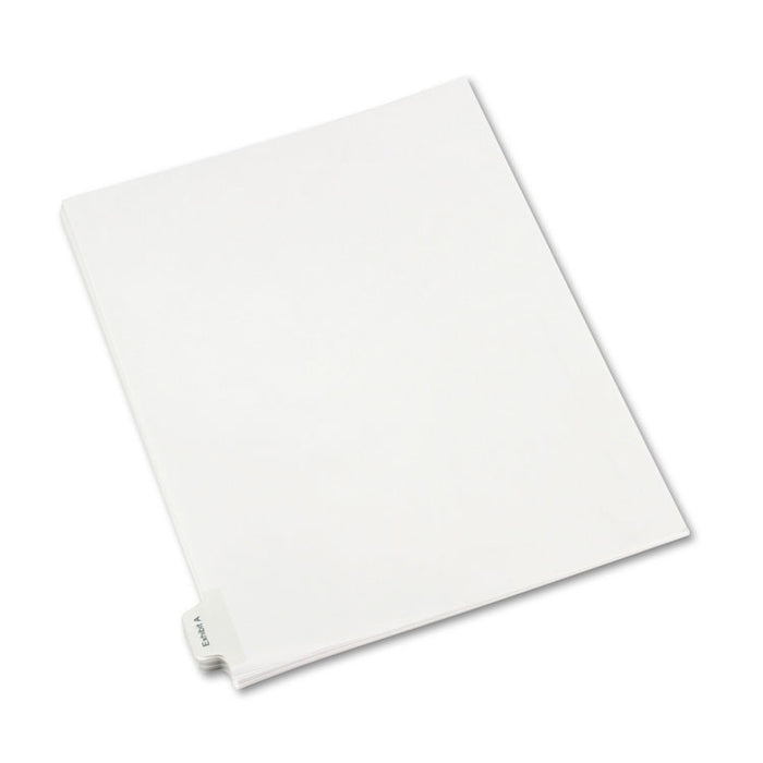 Allstate-Style Legal Side Tab Dividers, Exhibit A, Letter, White, 25/Pack