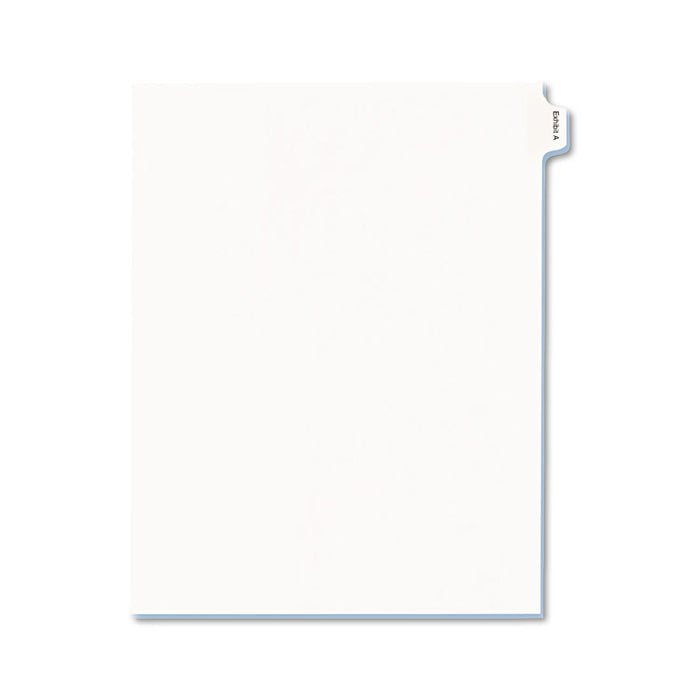 Allstate-Style Legal Side Tab Dividers, Exhibit A, Letter, White, 25/Pack