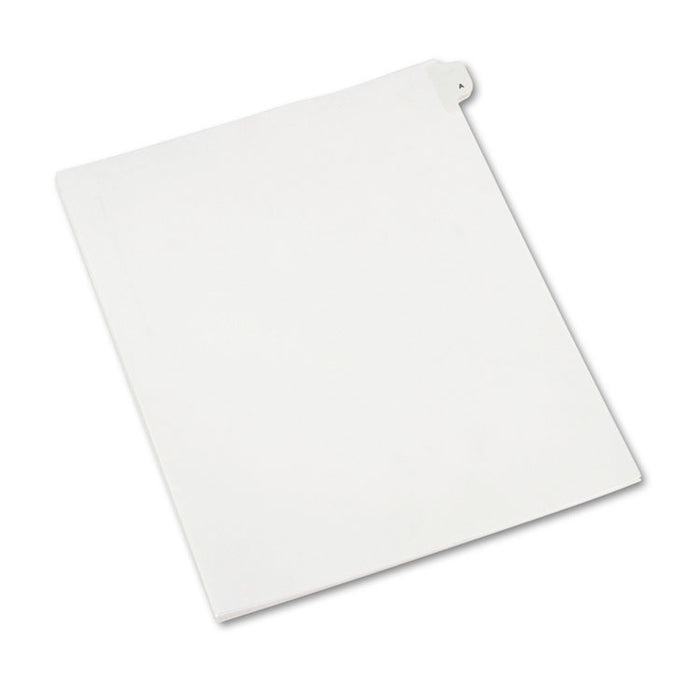 Preprinted Legal Exhibit Side Tab Index Dividers, Allstate Style, 26-Tab, A, 11 x 8.5, White, 25/Pack