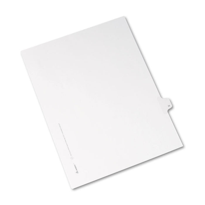 Preprinted Legal Exhibit Side Tab Index Dividers, Allstate Style, 26-Tab, H, 11 x 8.5, White, 25/Pack