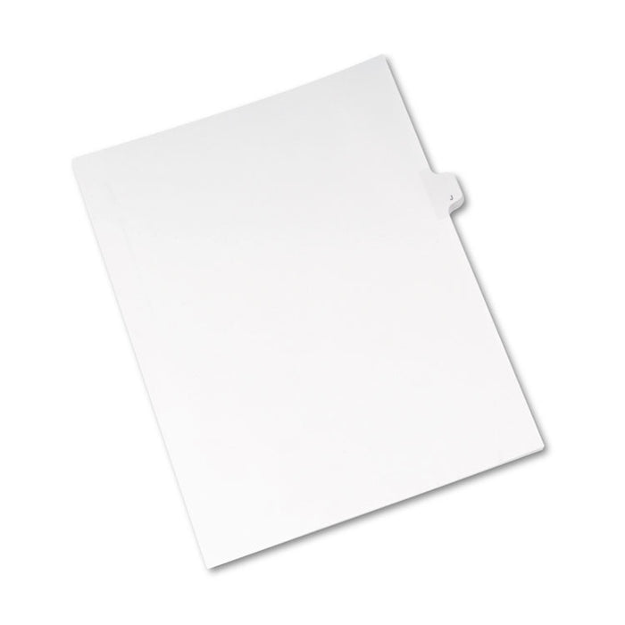 Preprinted Legal Exhibit Side Tab Index Dividers, Allstate Style, 26-Tab, J, 11 x 8.5, White, 25/Pack