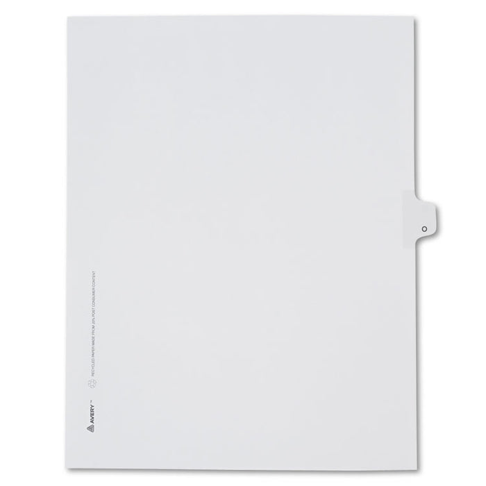 Preprinted Legal Exhibit Side Tab Index Dividers, Allstate Style, 26-Tab, O, 11 x 8.5, White, 25/Pack