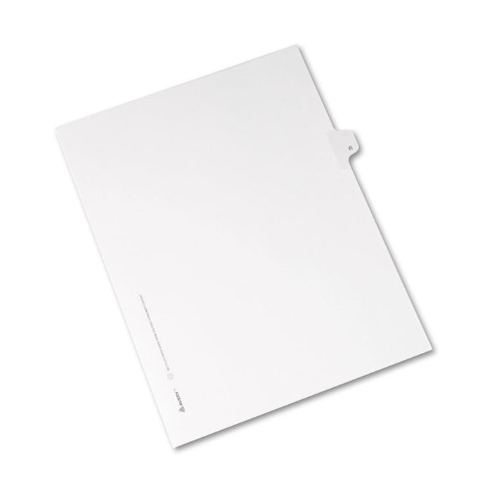 Preprinted Legal Exhibit Side Tab Index Dividers, Allstate Style, 26-Tab, R, 11 x 8.5, White, 25/Pack