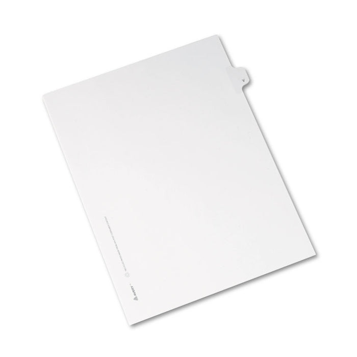 Preprinted Legal Exhibit Side Tab Index Dividers, Allstate Style, 26-Tab, V, 11 x 8.5, White, 25/Pack