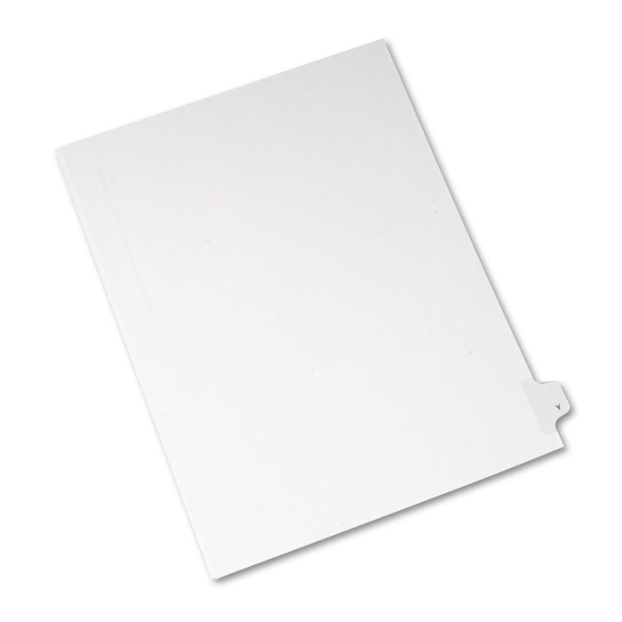 Preprinted Legal Exhibit Side Tab Index Dividers, Allstate Style, 26-Tab, Y, 11 x 8.5, White, 25/Pack