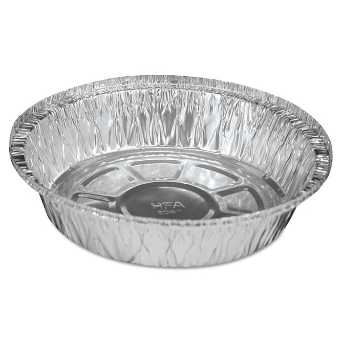 Round Aluminum To-Go Containers, 24 oz, 7" Diameter x 1.47"h, Silver, 500/Carton