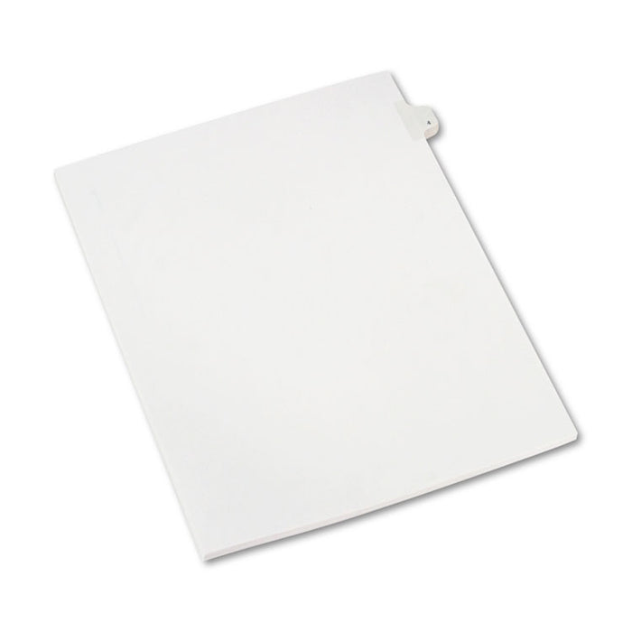 Preprinted Legal Exhibit Side Tab Index Dividers, Allstate Style, 10-Tab, 4, 11 x 8.5, White, 25/Pack