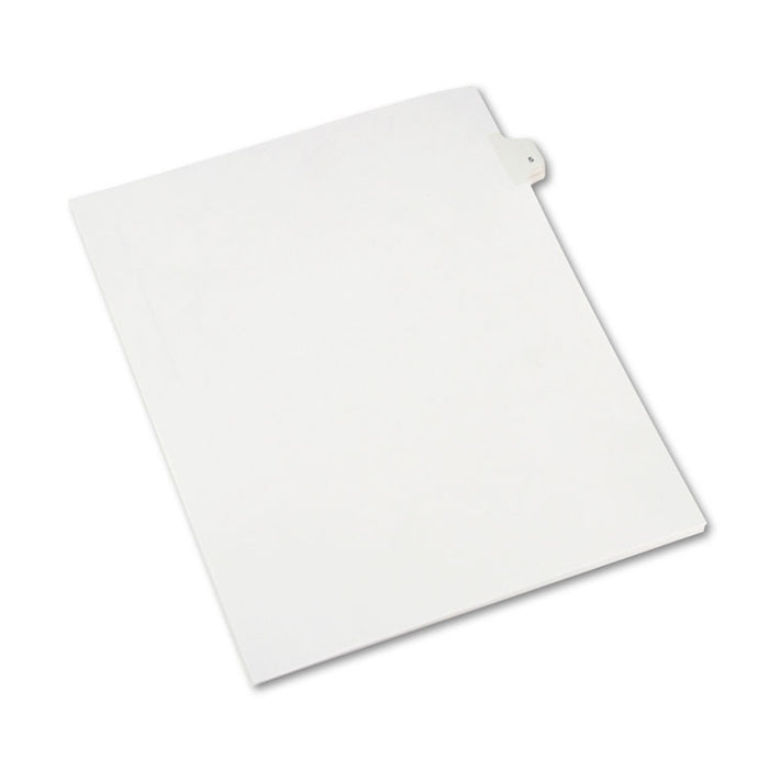 Preprinted Legal Exhibit Side Tab Index Dividers, Allstate Style, 10-Tab, 5, 11 x 8.5, White, 25/Pack