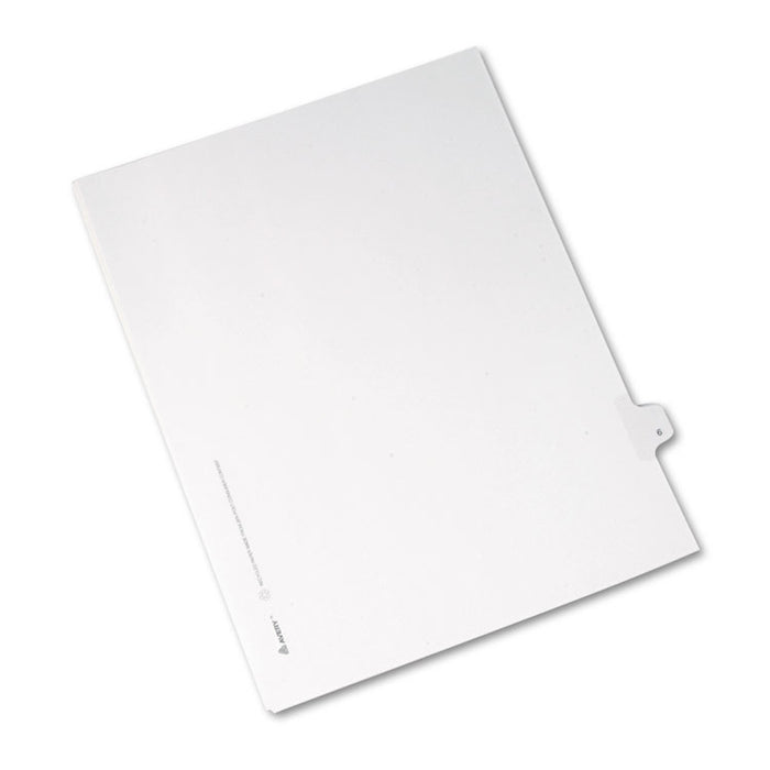 Preprinted Legal Exhibit Side Tab Index Dividers, Allstate Style, 10-Tab, 6, 11 x 8.5, White, 25/Pack